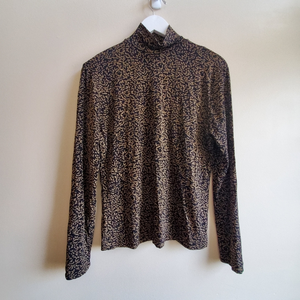 Vintage Frazier Lawrence Animal prink turtle neck top